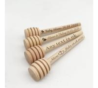 Mini cucchiaio da miele personalizzato per Matrimonio, pettini per matrimoni, regali per baby bath e battesimi, utensili da dessert in legno con logo (50 p, 8 cm)