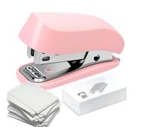 Mini Cucitrice 2-in-1 con Levapunti Integrato e Punti Inclusi | Piccola Spillatrice da Scrivania Portatile, Capacità 12 Fogli, Simpatico Articolo Scolastico per Studenti, Scuola e Casa