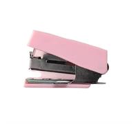Mini cucitrice con 500 pezzi di punti metallici color caramello Set cucitrici in metallo raccoglitore for ufficio Cucitrice a Pinza(Pink)