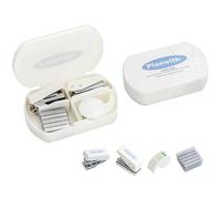 Mini Cucitrice Mini Cucitrice Tascabile con Scatola da 500 n. 10 Punti Metallici, Mini Perforatrice Manuale a Foro Singolo, Dispenser da Tavolo per Nastro Adesivo Cassetta Multifunzionale (Bianco)