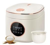 Mini Cuociriso 5L, Vaporiera a Basso Contenuto di Carboidrati con Pannello Multifunzionale e 8 Funzioni di Cottura, Rivestimento in Ceramica Antiaderente per Riso Bianco/Integrale, Porridge e Zuppa