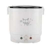 Mini cuociriso, vaporizzatore viaggio portatile Piccolo fornello multiuso per riso cereali Pentola antiaderente Tenere in caldo automaticamente cucinare Zuppa farina d'avena Stufati di r(bianco)