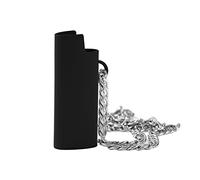 Mini custodia per accendini con catena, in lega di zinco, custodia per accendini mini BIC, porta accendini riutilizzabili, custodie portatili per accendini da viaggio all'aperto