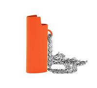 Mini custodia per accendini con catena, in lega di zinco, custodia per accendini mini BIC, porta accendini riutilizzabili, custodie portatili per accendini da viaggio all'aperto
