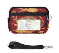 Mini custodia per carte con zip drago cinese per donne e uomini con finestra ID portafoglio portatile leggero piccole borse con cerniera portamonete organizer per carte