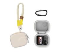 Mini custodia per DJI Osmo Nano, custodia da viaggio in pelle PU, custodia protettiva impermeabile portatile con cinturino da polso e moschettone per nano fotocamera, bianco, Mini custodia per DJI