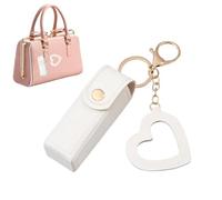Mini custodia per, piccola borsa per conservare i cosmetici, porta in pelle PU portatile con ciondolo amore, elegante organizzatore per trucco per lucidalabbra profumo smalto da