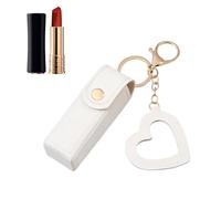 Mini custodia per rossetti, piccola borsa per cosmetici, 10 cm, custodia portatile in pelle PU, elegante supporto con ciondolo a forma di amore, per lucidalabbra, profumo, smalto per unghie, organizer