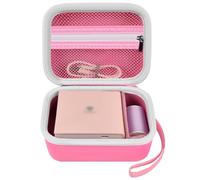 Mini custodia per stampante Nelko PM230/per Memoking T02/per PRAOAHEI/per Phomemo M02/T02/M02S/M02 Pro/Q30S/M02X per stampante adesiva per carta termica, cavo USB, solo scatola rosa