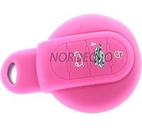 MINI Custodia protettiva in silicone per portachiavi 2014 2015 2016 F56 Cooper Cooper S Cluban Paceman, Country JCW GP, 3 pulsanti, senza chiavi, colore: Rosa caldo)