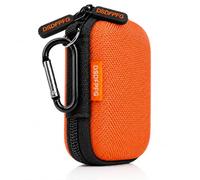 Mini custodia rigida arancione per Apple Airpods, Earpods, Samsung Galaxy Buds, auricolari cablati/wireless, tappi per le orecchie, cavo USB, flash drive, custodia da trasporto rettangolare portatile