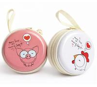 Mini custodia rigida portatile in metallo per auricolari Apple EarPods con cavo USB-C/Samsung Galaxy, custodia da viaggio per auricolari - Confezione da 2 (rosa e bianco)