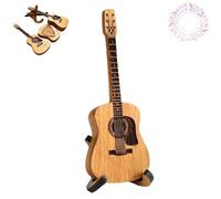 Mini Cute Edition Wooden Guitar Plectrum Case, Wooden Pick Storage Box with 3 Plectrums, Guitar Pick Mini Storage Box Holder, for Guitarists and Music Lovers (1PCS)