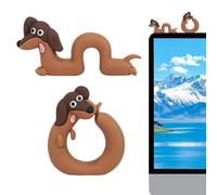 Mini Dachshund Dashboard, Decorations Set 2pcs Cute Dog, Figurine Car Dash Decor, Quality Resin Desktop Ornament with Realistic Design, Small Decorative Statue, Car Desk Decor for Home Office Use