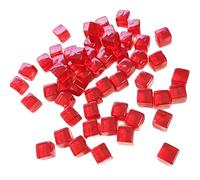 Mini dadi a cubo acrilico, dadi da 8 mm, 200 pezzi acrilici d6 blank, piccoli marcatori di conteggio rosso trasparente per i giochi da tavolo e l'educazione
