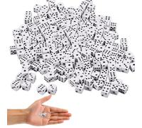Mini dadi piccoli da 8 mm, dadi bianchi da 300 pezzi con punti neri, giochi quadrati a 6 lati, giochi per adulti per insegnare la matematica, bomboniere