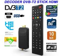 Decoder Digitale Terrestre Dvb-T2 HD HDMI Hevc H265 10 bit Mini Stick Ricevitore