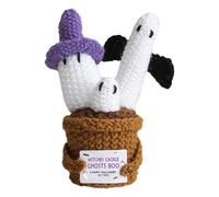 Mini Decorazione da Scrivania Versatile Fatta a Mano per Halloween con Supporto in Lana, Fantasma