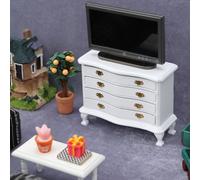Mini decorazione per la casa con cassettiera multi-cassetto 1PC (bianco)