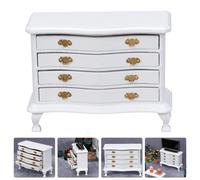 Mini decorazione per la casa con cassettiera multi-cassetto 1PC (bianco)