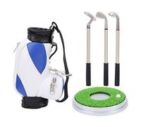 Mini Desktop Zinc Legato Golf Borsa Porta Porta Base con Penne Golf Set di souvenir Regalo per Accessorio (Blu e bianco)