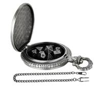 Mini Dice Set - 6,5 cm Pocket Watch Dice Box Dragon | 7 pezzi zinco lega Polyhedral Dīce | Role Playing Board Game Accessory For Rpg | 60 g Chain 38 cm