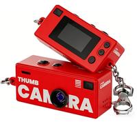 Mini Digital Camera 1080P HD - Smallest Retro Pocket Camcorder With 0.96" Screen, Portable Thumb Keychain Camera For Backpack, Wearable Body Camera For Kids, Vlogging, Travel, Study & Gift(Red)