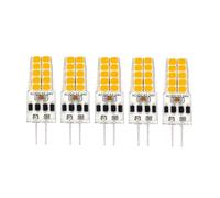 Mini dimmable G4 LED silicone crystal bulb AC/DC 12V-24V 3w 5w 2835 SMD heating and cooling neutral white replacement halogen lamp 5W-5PCS White light 6500K