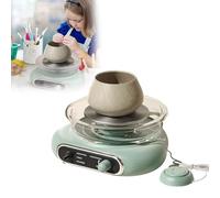 Mini disco per ceramica, 12 cm, per bambini, adolescenti e adulti, motore plug-in, argilla essiccante all'aria, set fai da te per lavori in ceramica, artigianato in ceramica (verde)