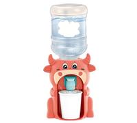 Mini distributore d'acqua a forma di mucca Simpatico cartone animato Simulazione Distributore d'acqua per bambini per fare finta di giocare con gli accessori per la casa delle bambole