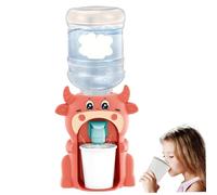 Mini distributore d'acqua a forma di mucca Simpatico cartone animato Simulazione Distributore d'acqua per bambini per fare finta di giocare con accessori per casa delle bambole, bambini