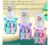 Mini distributore d'acqua doppio, giocattolo per il gioco di finzione per bambini, con erogazione reale dell'acqua, design carino a forma di coniglio, giocattolo da scrivania, distributore d'acqua a p