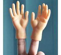 Mini dito della mano, mini pupazzo da dito a palmo piatto, mano in gomma realistica, piccolo giocattolo a forma di bambola, giocattolo divertente per le dita, adatto per spettacoli di burattini, perfo