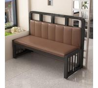Mini divano in pelle divanetto a due posti senza braccioli per camera da letto con acciaio zincato, piccoli divani per soggiorno SmallSpaces, dormitorio per ufficio in appartamento(Brown,120*42cm)