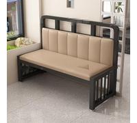 Mini divano in pelle divanetto a due posti senza braccioli per camera da letto con acciaio zincato, piccoli divani per soggiorno SmallSpaces, dormitorio per ufficio in appartamento(Coffee,100*50cm)