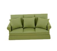 Mini divano per casa delle bambole, sedia per tre persone in scala 1:12 con 3 cuscini rimovibili, grazioso accessorio per mobili