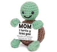 Mini divertente tartaruga mamma regali di compleanno da figlia figlio, nuovo bonus Step Mamma mamma suocera idee regalo, ti amo piccole cose carine, tartaruga all'uncinetto emotiva positiva fatta a