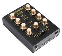 Pronomic DX-10 USB MKII DJ Mixer - mixer DJ compatto a 2 canali - due ingressi line - equalizzatore a 2 bande - Bluetooth e USB - ingresso microfono - uscita cuffie - nero