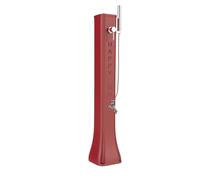Doccia solare HG180 In Alluminio con Doccetta Mobile e rubinetto porta gomme Dimensioni 26x19x h 120 cm 19 LT- peso 9 kg colore Rosso rosso