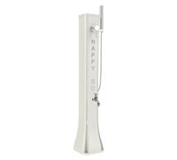 Doccia solare HG180 In Alluminio con Doccetta Mobile e rubinetto porta gomme Dimensioni 26x19x h 120 cm 19 LT- peso 9 kg colore Bianco bianco