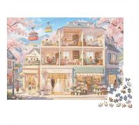 Mini Dollhouse 1000 Pezzi Puzzle Recycled Town Street Senior Puzzles Party Game Props Developing Boy & Girl‘s Intelligenza Educational Divertente 38x26cm/1000pcs