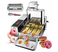 MINI DONUT CAKER, macchina per la produzione di ciambelle da 2000 W, regolazione della temperatura (50~220 ℃), capacità della tramoggia 5,5L, dimensioni della produzione (30-50 mm),A