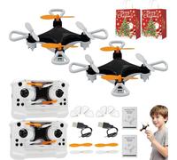 Mini Drone Beginner-Friendly Stunt Flyer, All-Ages Mini Drone with Easy Stunt Flights & 360° Tricks, Remote Little Aerobatic 4-Axis Drones with LED Light, Rechargeable, Kid Toy Gift (Black*2)