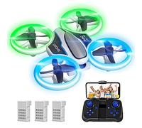 Mini Drone con Telecamera 1080P HD per Bambini e Principianti, Droni Quadricottero RC con Luci LED e 3 Batterie, Giocattolo Regalo per Ragazzi e Ragazze, Verde
