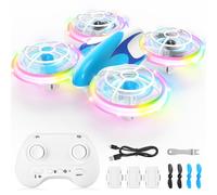 Mini Drone per Bambini con Luci LED Colorate - Giocattolo Volante con Rotazione a 360°, 2 Velocità, Decollo/Atterraggio Automatico - Per Principianti, Ragazzi e Ragazze da 6 7 8 9 10+ Anni