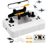 Mini drone per tutte le età con voli acrobatici facili e trucchi a 360°, perfetto per principianti, mini drone per bambini con LED, mantenimento dell'altitudine e protezione elica, rotazione a 360°