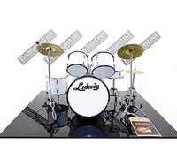 Mini Drum kit Ludwig white miniature rock 25cm model scale 1:4 collectible box set batteria modellino da collezione
