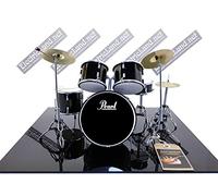 Mini Drum kit PEARL black set tribute miniature rock 25cm model scale 1:4 collectible box set batteria modellino da collezione