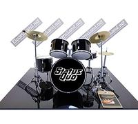 Mini Drum kit realizzato per Rock music legends collector tribute miniature rock 25cm model scale 1:4 collectible box set batteria modellino da collezione (base nera non inclusa)