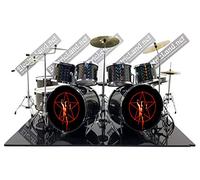 Mini Drum set Neil Peart grey Rush signals tribute miniature rock model scale 1:4 collectible size dolls modellino da collezione 40 cm